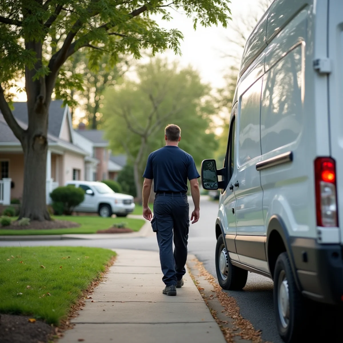 HVAC technician servicing a home in Brookside, DE