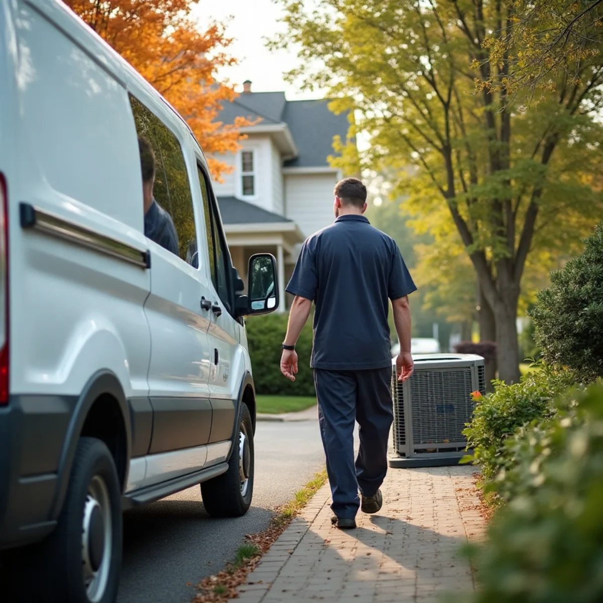 HVAC technician servicing a home in Cecilton, MD