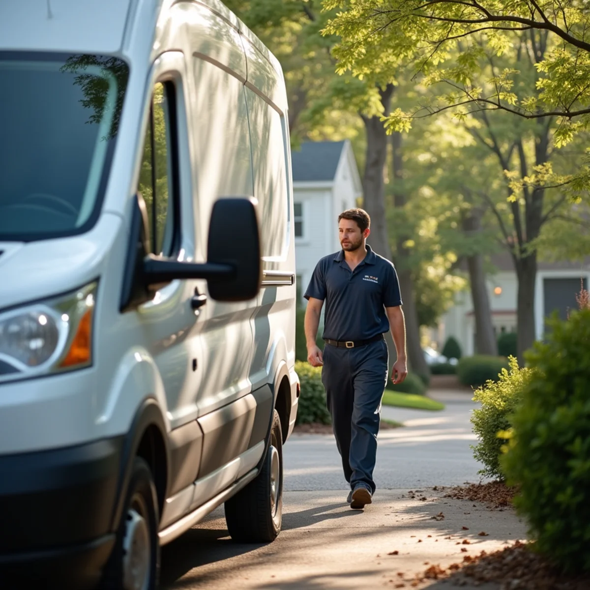 HVAC technician servicing a home in College Park, Newark DE