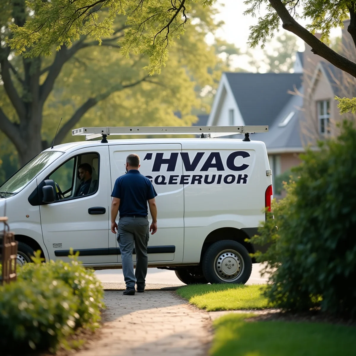 HVAC technician servicing a home in Country Creek, Newark DE