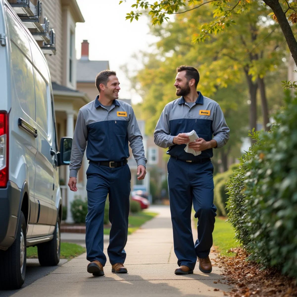 HVAC technician servicing a home in Edgemoor, DE