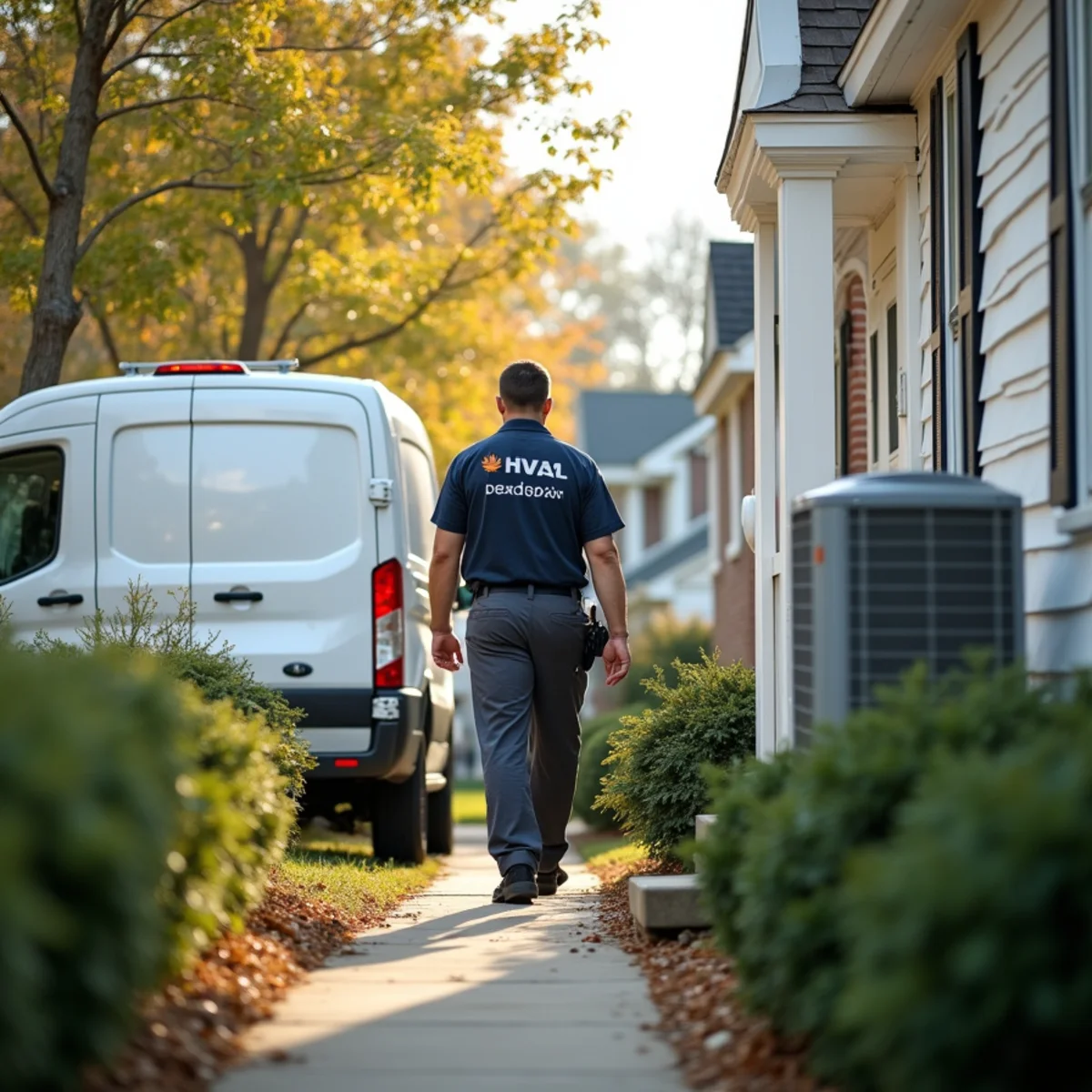 HVAC technician servicing a home in Middletown, DE