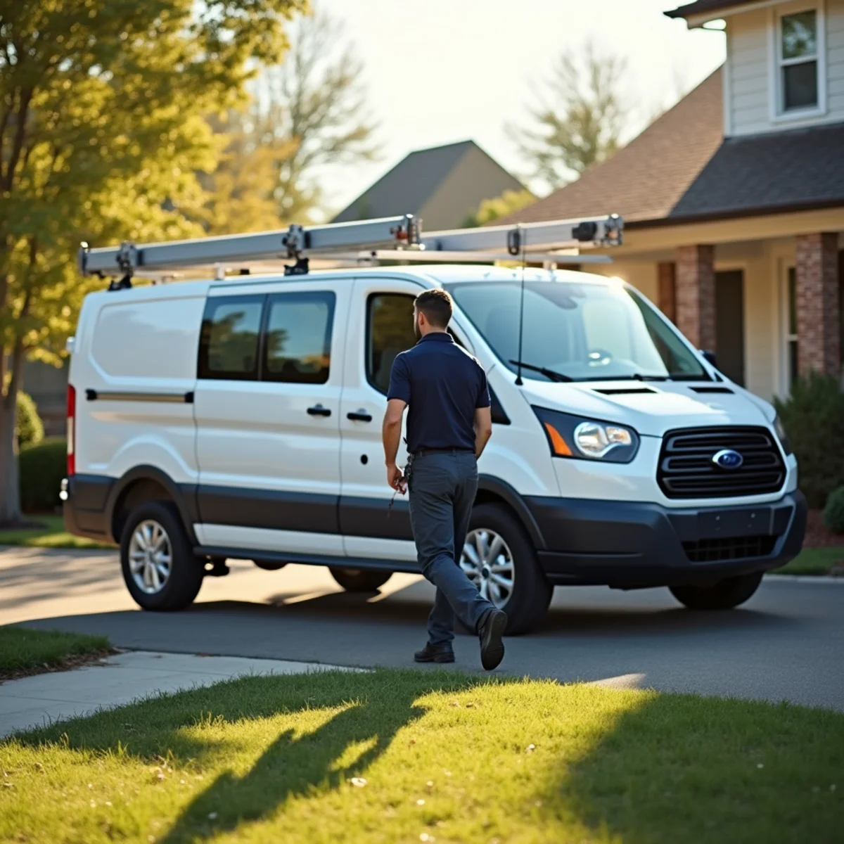 HVAC technician servicing a home in New Castle County, DE