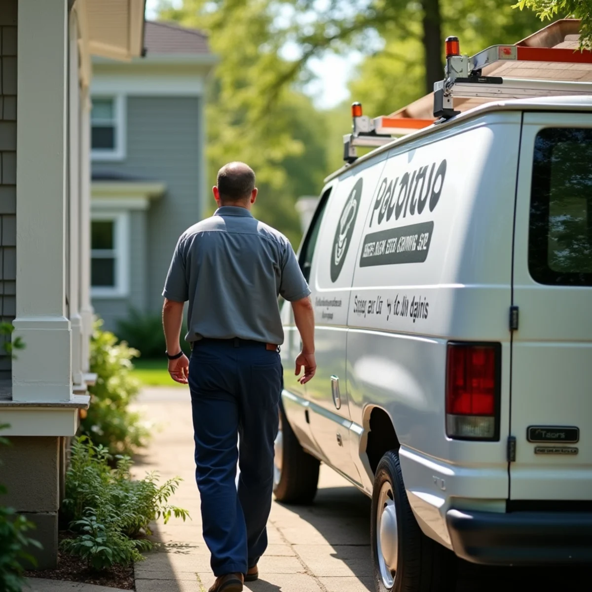 HVAC technician servicing a home in Oxford, PA