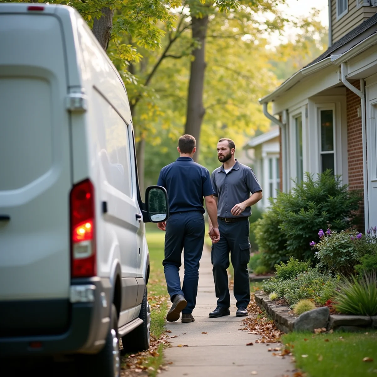 HVAC technician servicing a home in Pike Creek, DE