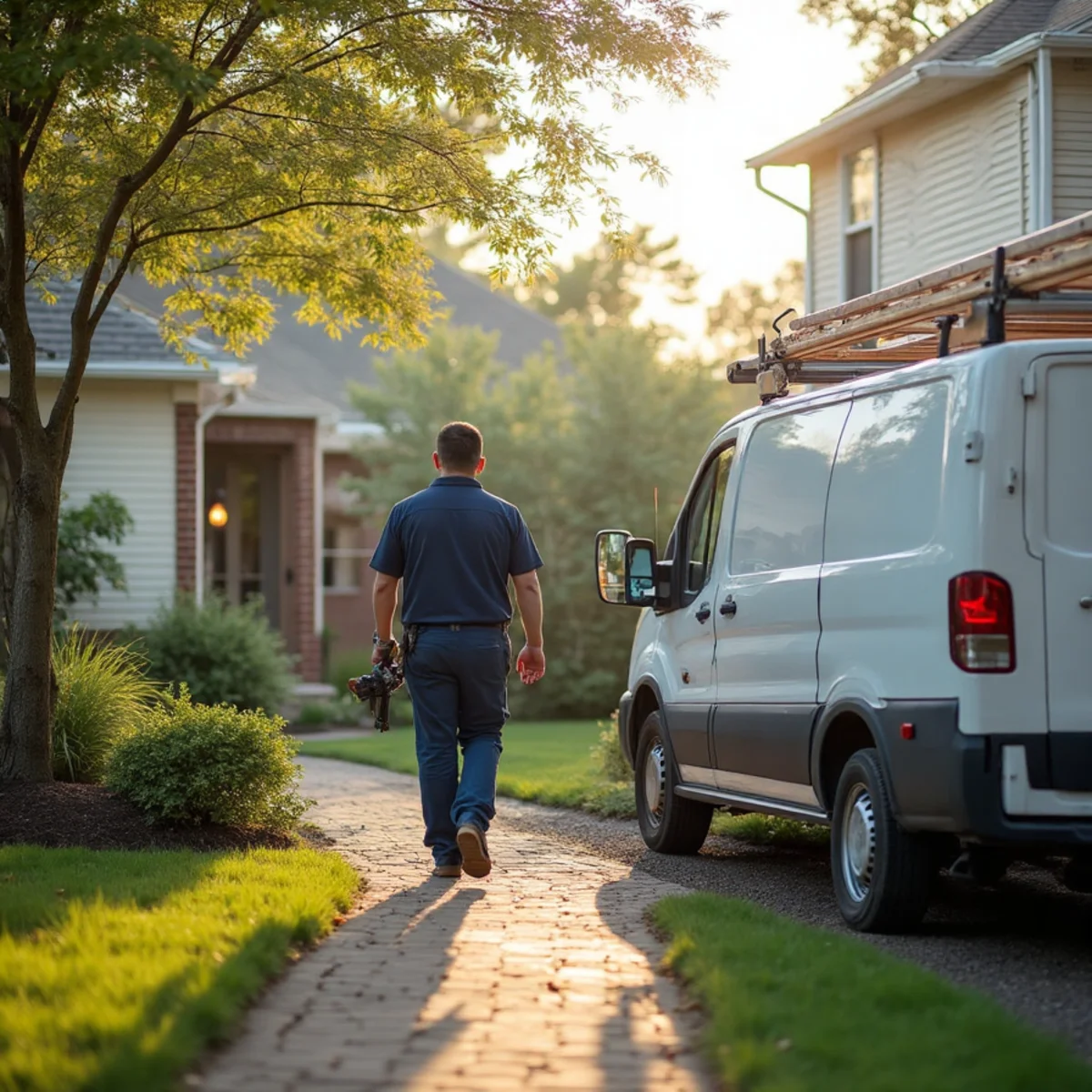 HVAC technician servicing a home in Rising Sun, MD