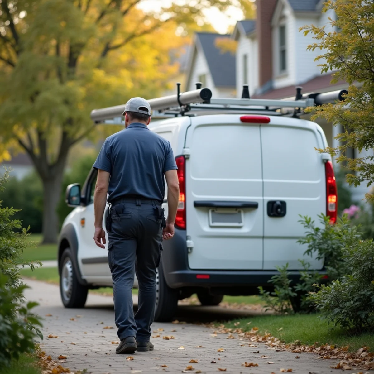 HVAC technician servicing a home in The Oaklands, Newark DE
