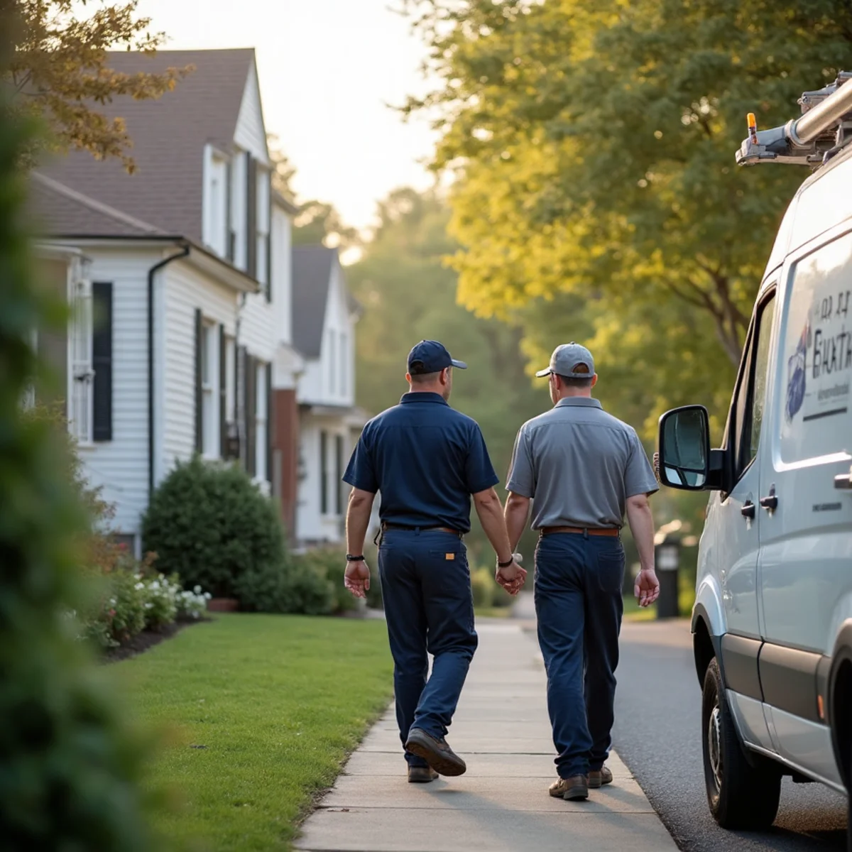 HVAC technician servicing a home in Townsend, DE