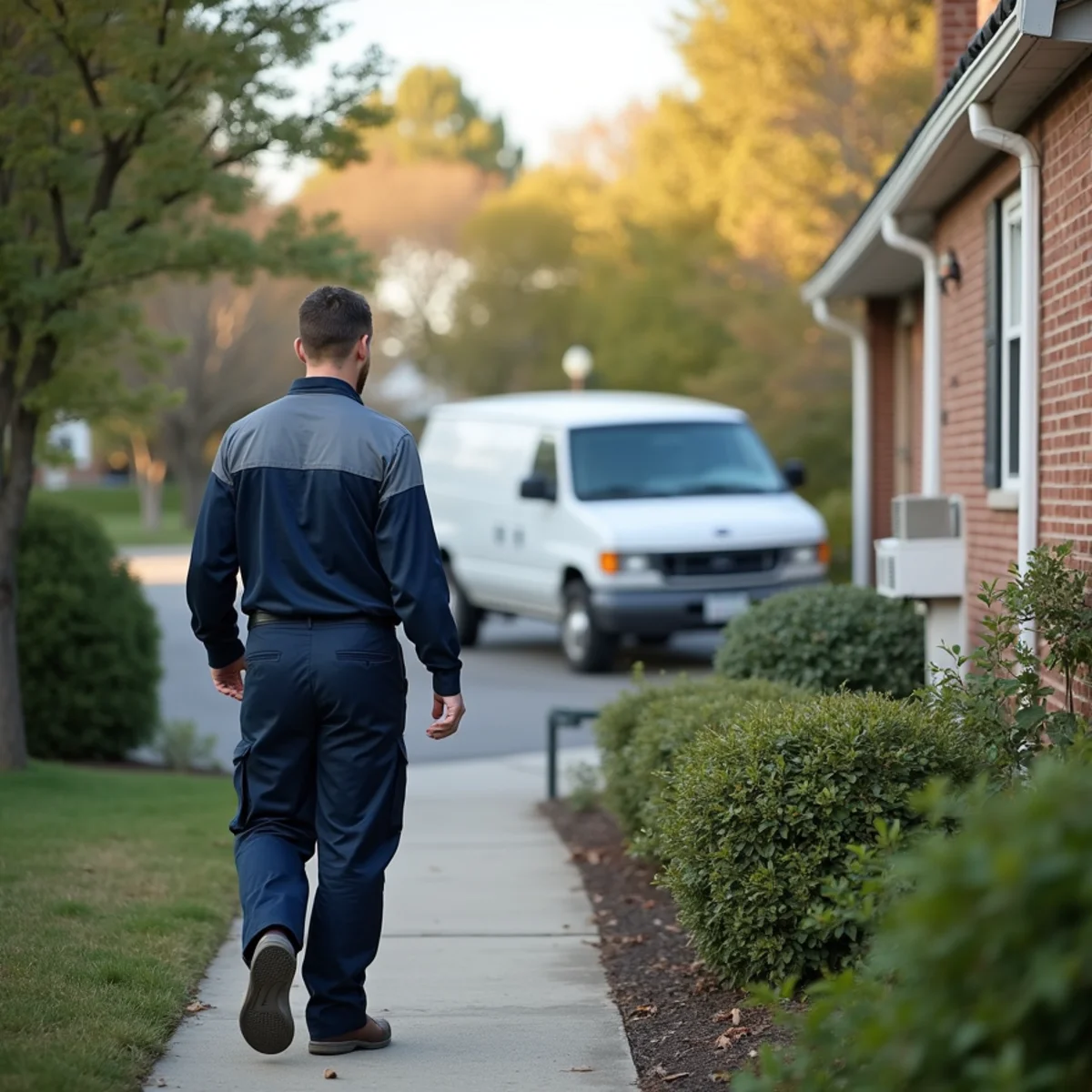 HVAC technician servicing a home in Windy Hills, Newark DE
